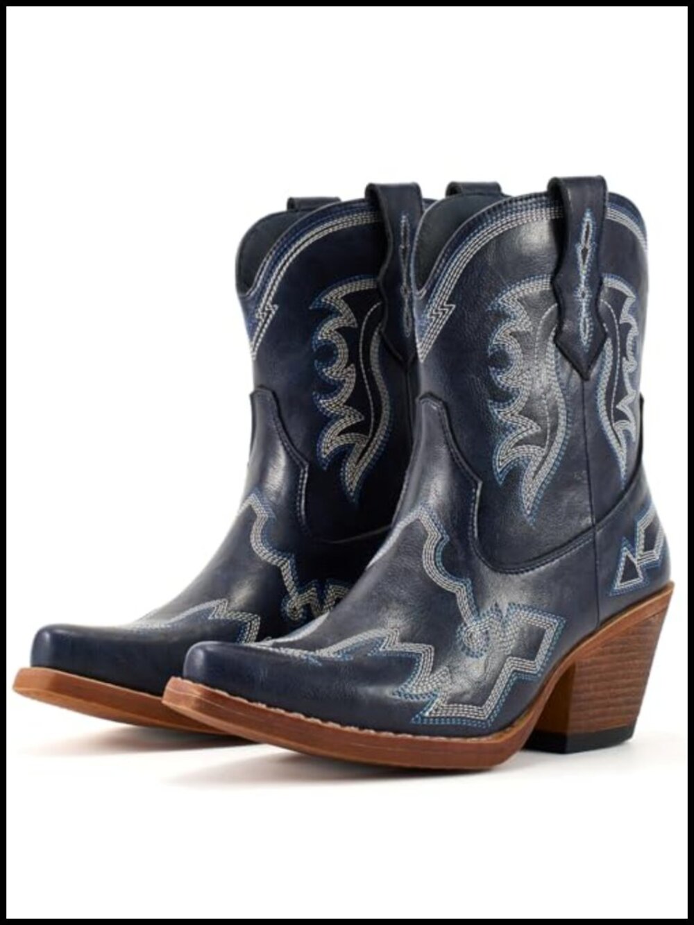 Lante Snip Toe Ankle Western Boots Embroidered Pull On
